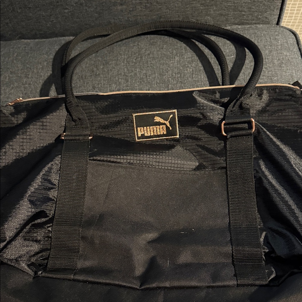 Puma Black Bag with Rose Gold Accents